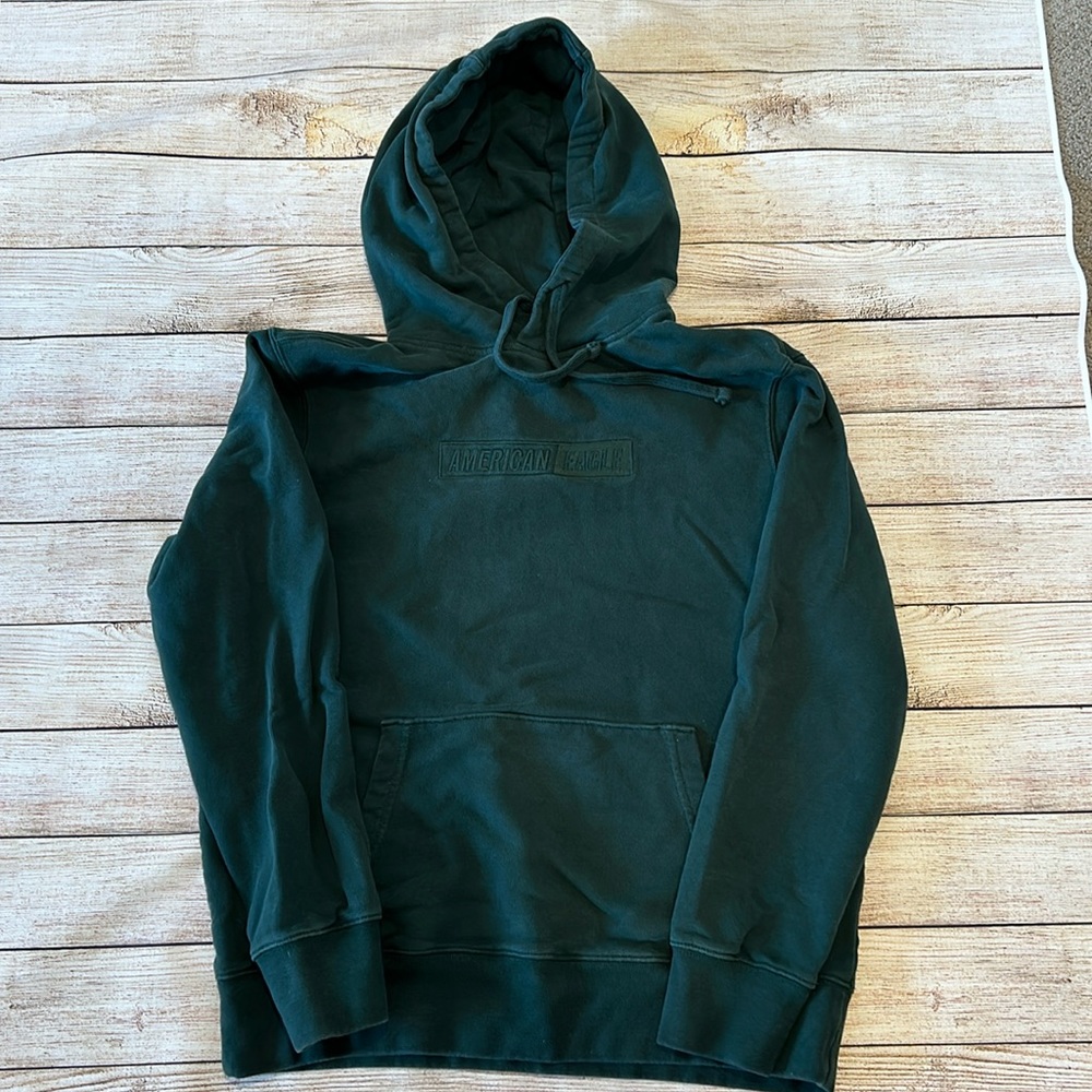 EUC American Eagle Outfitter deep green hoodie, men's size medium